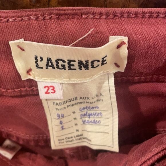 L’AGENCE Margot  woman’s light maroon high rise skinny jeans - Picture 6 of 15